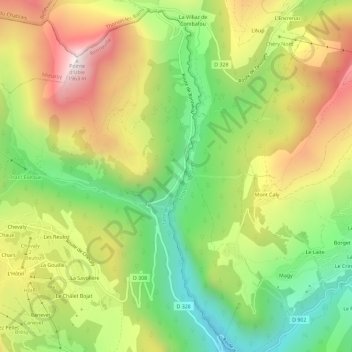 Topografische Karte Bonnavaz, Höhe, Relief