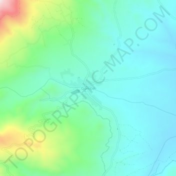 Topografische Karte Gömbe, Höhe, Relief