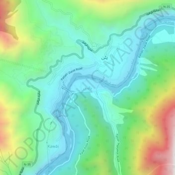 Topografische Karte پالس, Höhe, Relief
