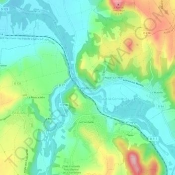 Topografische Karte Saut du Loup, Höhe, Relief