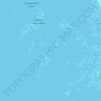 Topografische Karte Ballast Bay, Höhe, Relief