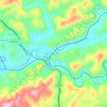 Topografische Karte Indian, Höhe, Relief
