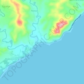 Topografische Karte Iba, Höhe, Relief