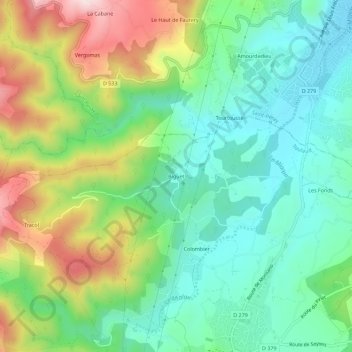 Topografische Karte Biguet, Höhe, Relief