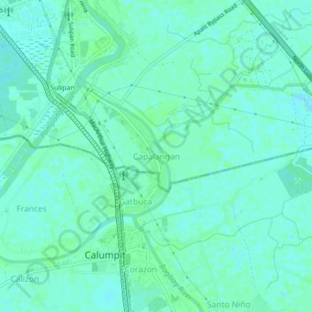 Topografische Karte Capalangan, Höhe, Relief