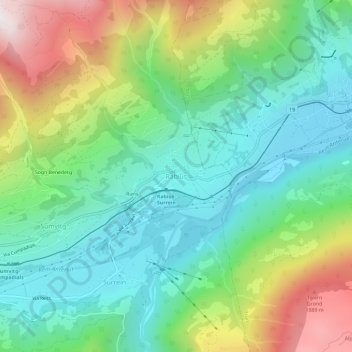 Topografische Karte Rabius, Höhe, Relief