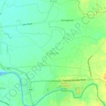 Topografische Karte Cogonan, Höhe, Relief