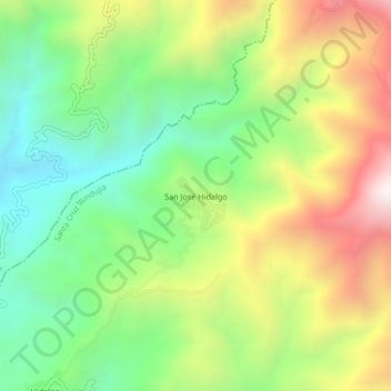 Topografische Karte San José Hidalgo, Höhe, Relief