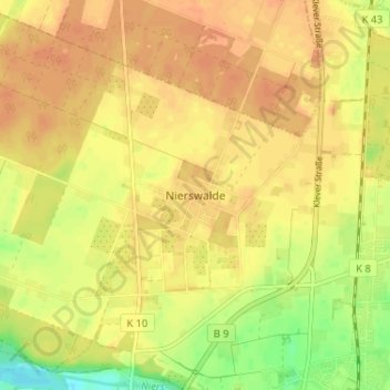 Topografische Karte Nierswalde, Höhe, Relief