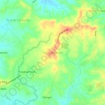 Topografische Karte Siling Matanda, Höhe, Relief