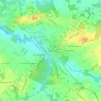 Topografische Karte La Ville, Höhe, Relief