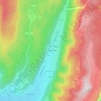 Topografische Karte Les Prud'hommes, Höhe, Relief
