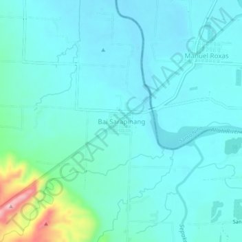 Topografische Karte Bai Sarapinang, Höhe, Relief