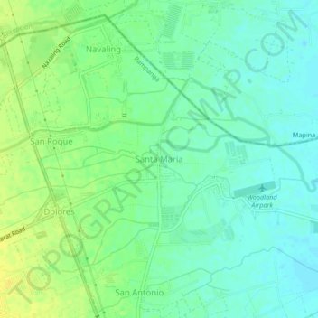 Topografische Karte Santa Maria, Höhe, Relief