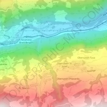 Topografische Karte Burg Schwarzenstein, Höhe, Relief