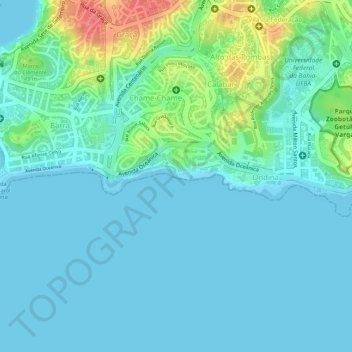Topografische Karte Suspiro da Jubarte, Höhe, Relief