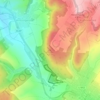Topografische Karte Kanstein, Höhe, Relief