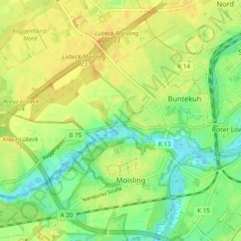 Topografische Karte Hohenstiege, Höhe, Relief