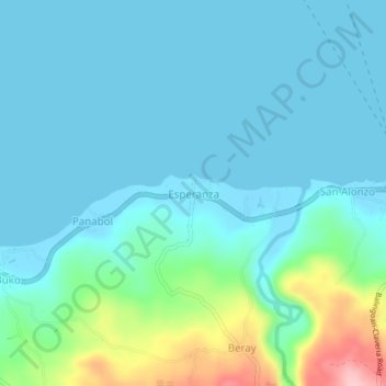 Topografische Karte Esperanza, Höhe, Relief