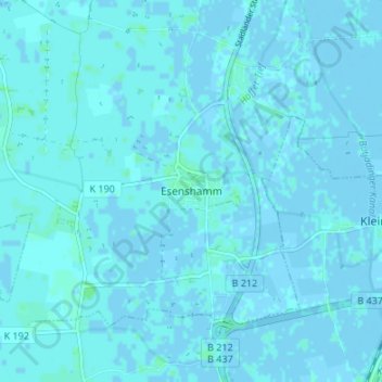Topografische Karte Esenshamm, Höhe, Relief
