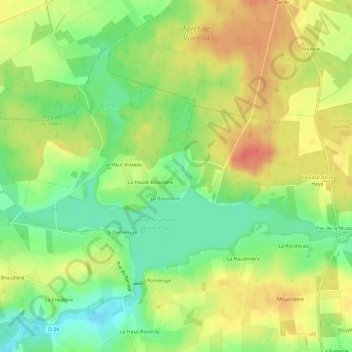 Topografische Karte La Bolinière, Höhe, Relief