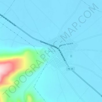 Topografische Karte Acora, Höhe, Relief