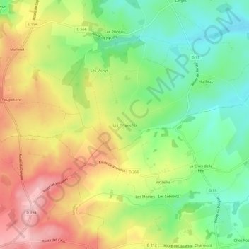 Topografische Karte Les Pinguelles, Höhe, Relief