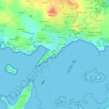Topografische Karte Kerrat, Höhe, Relief