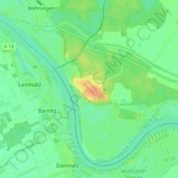 Topografische Karte Rüterberg, Höhe, Relief