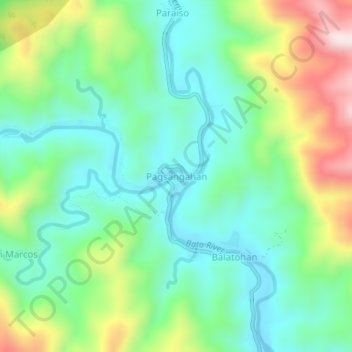 Topografische Karte Pagsangahan, Höhe, Relief