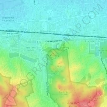 Topografische Karte Scheinberg, Höhe, Relief