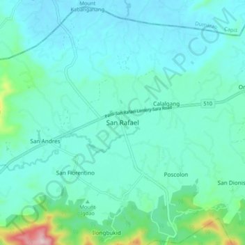 Topografische Karte San Rafael, Höhe, Relief