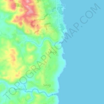 Topografische Karte Lib-og, Höhe, Relief