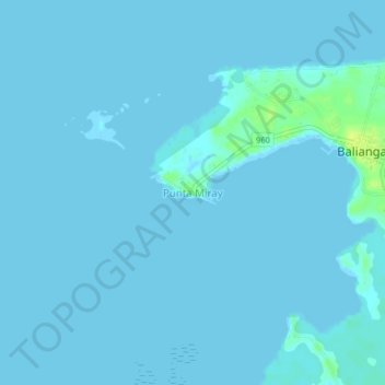 Topografische Karte Punta Miray, Höhe, Relief