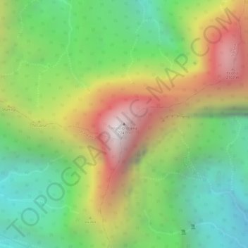 Topografische Karte Mont Orohena, Höhe, Relief