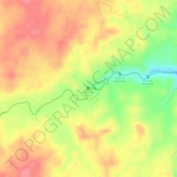 Topografische Karte Bolinao Falls 1, Höhe, Relief