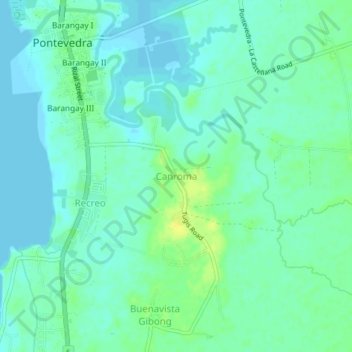 Topografische Karte Canroma, Höhe, Relief