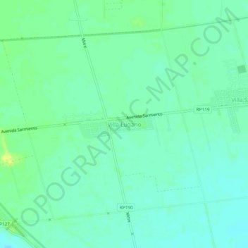 Topografische Karte Villa Lugano, Höhe, Relief