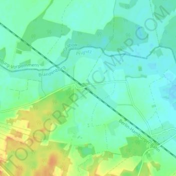 Topografische Karte Klein Warnow, Höhe, Relief
