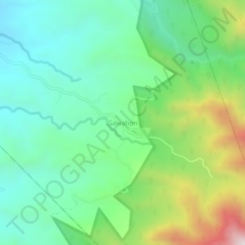 Topografische Karte Gawahon, Höhe, Relief