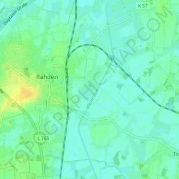Topografische Karte Osterbruch, Höhe, Relief