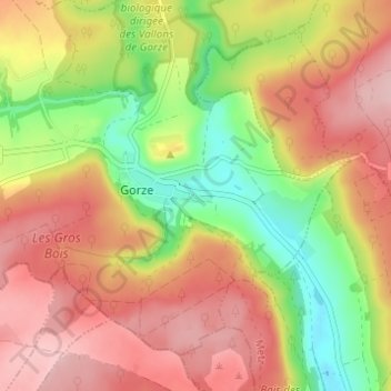 Topografische Karte Le Parterre, Höhe, Relief
