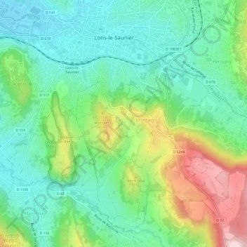 Topografische Karte Sous Fournette, Höhe, Relief