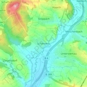 Topografische Karte Scherneck, Höhe, Relief
