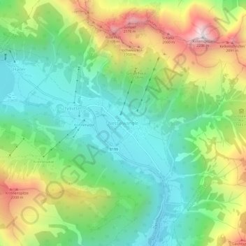 Topografische Karte Nesselwängle, Höhe, Relief
