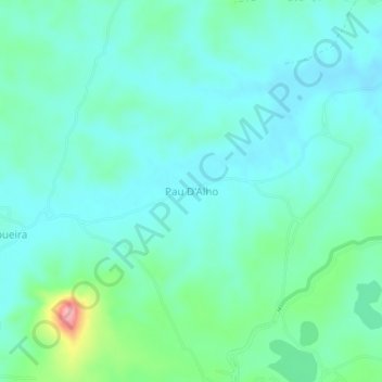 Topografische Karte Pau D'Alho, Höhe, Relief