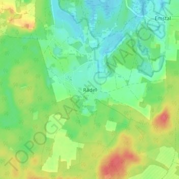 Topografische Karte Rädel, Höhe, Relief