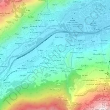 Topografische Karte Paquier, Höhe, Relief