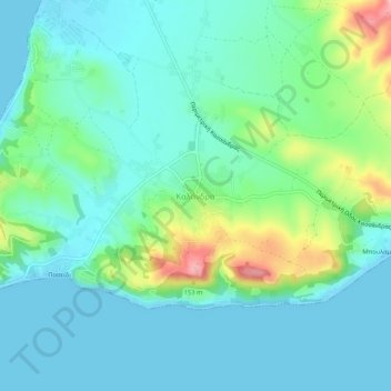 Topografische Karte Kalandra, Höhe, Relief