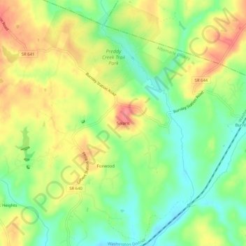 Topografische Karte Solaris, Höhe, Relief